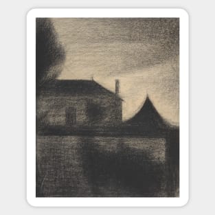 House at Dusk (La Cite) by Georges-Pierre Seurat Sticker